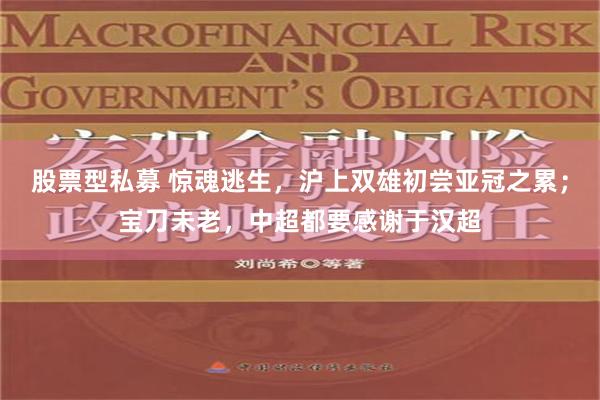 股票型私募 惊魂逃生，沪上双雄初尝亚冠之累；宝刀未老，中超都要感谢于汉超