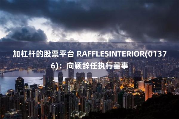 加杠杆的股票平台 RAFFLESINTERIOR(01376)：向颖辞任执行董事