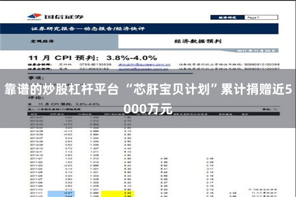 靠谱的炒股杠杆平台 “芯肝宝贝计划”累计捐赠近5000万元